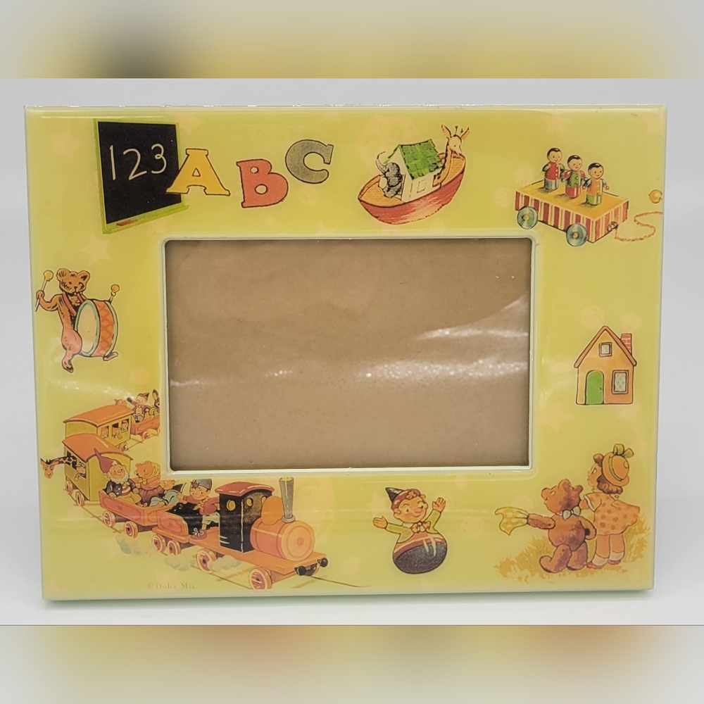Vintage Dolca Mia Handmade Child's Picture Frame Train Toys Childhood